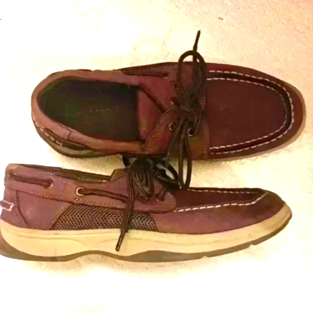Sperry Topsliders boat shoes dark brown billfish. Sz 8